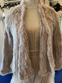 Sophie Rabbit Fur Jacket Two Tone Lilac