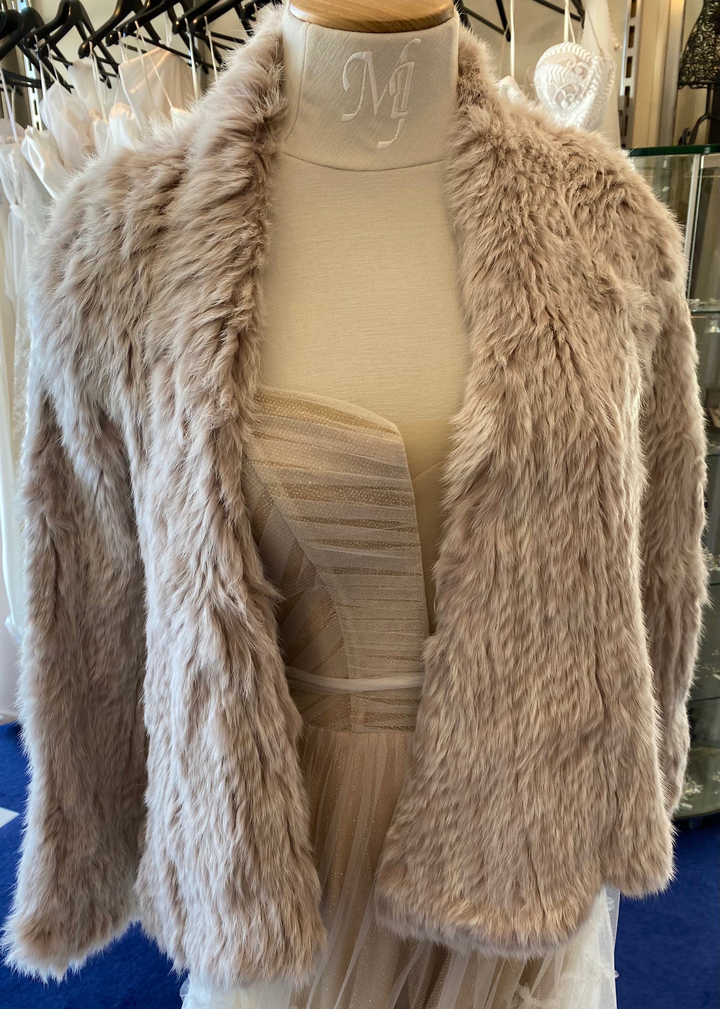 Sophie Rabbit Fur Jacket Two Tone Lilac