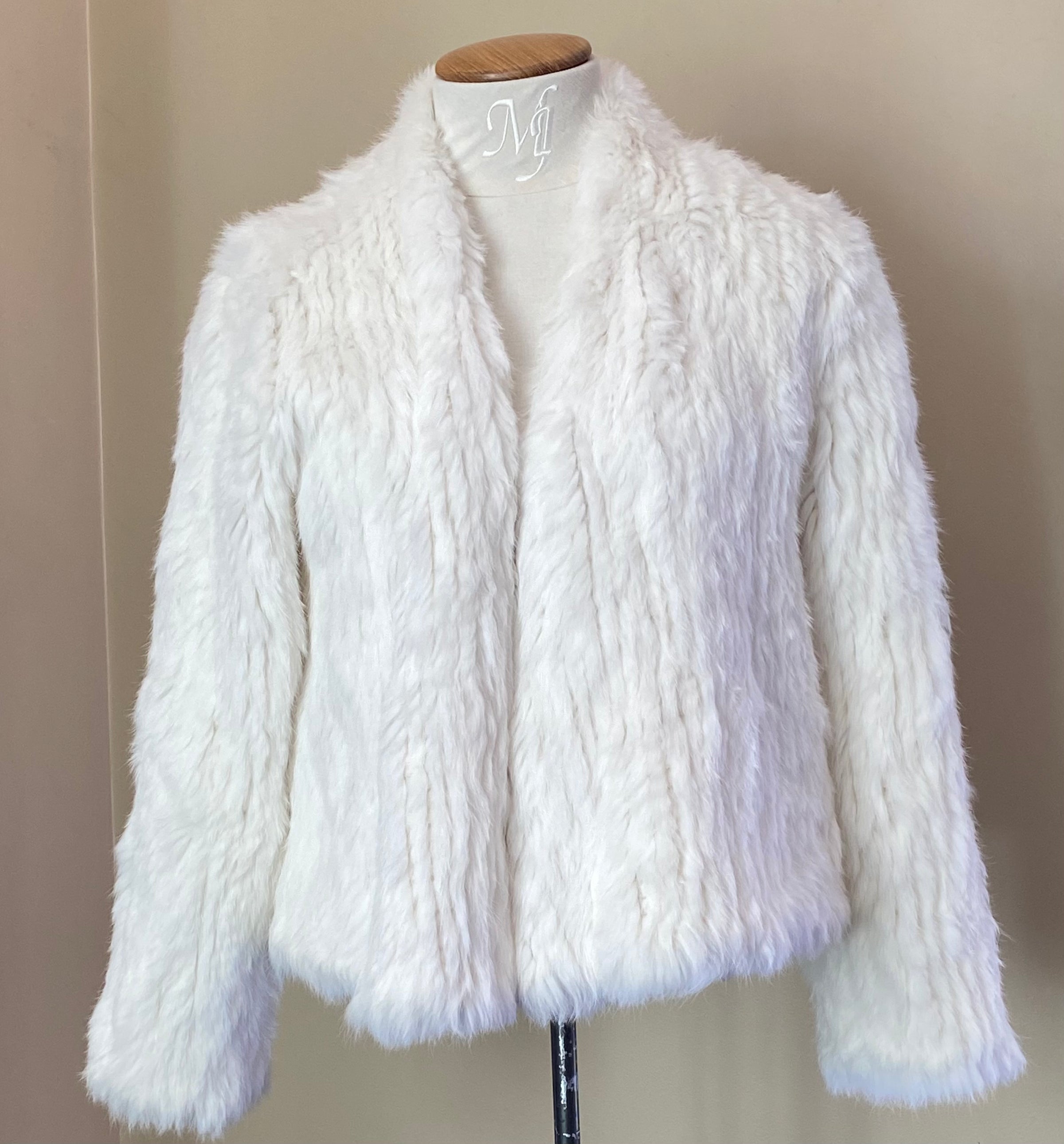 Sophie Rabbit Fur Jacket White
