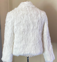 Sophie Rabbit Fur Jacket White