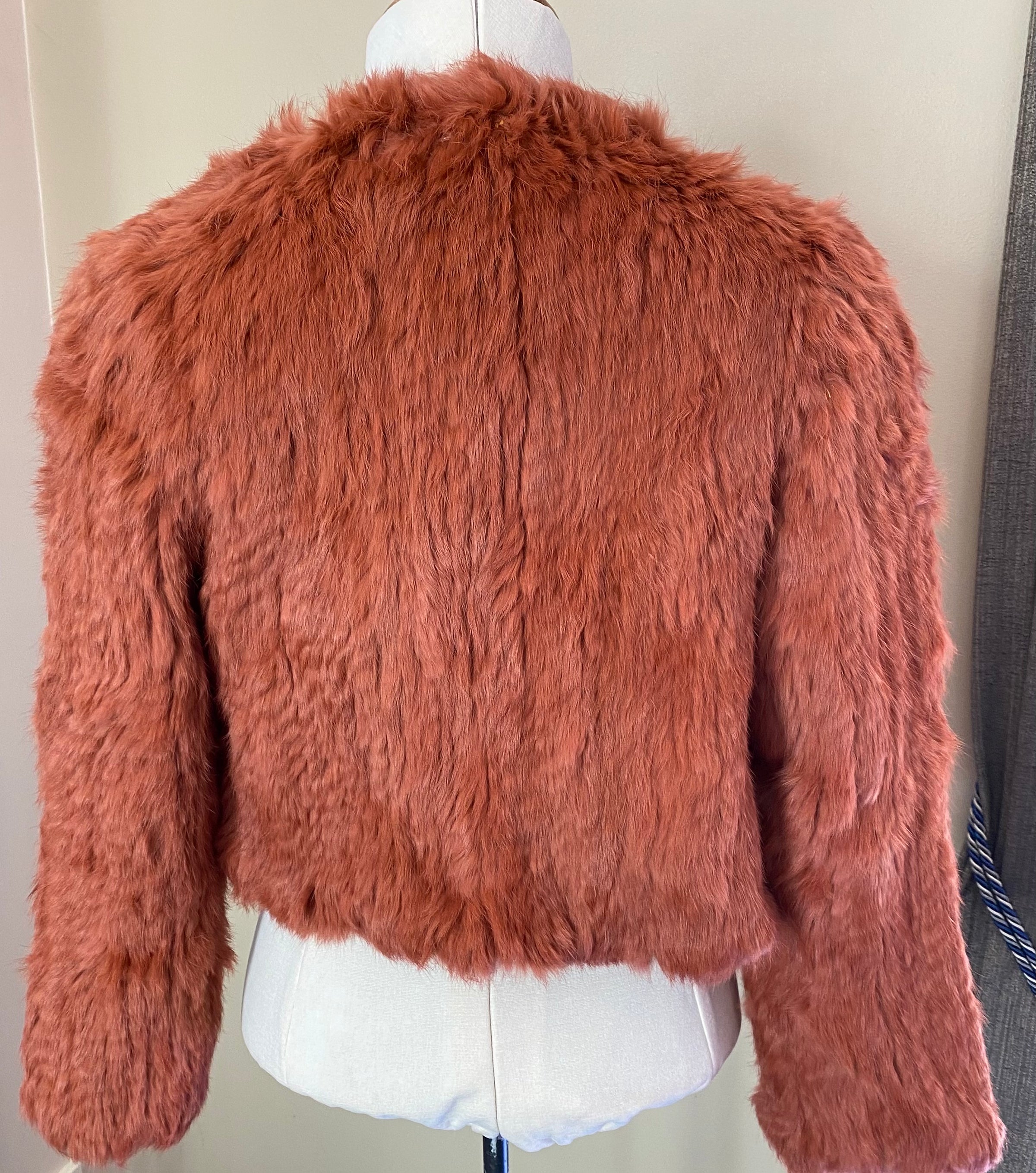 Rabbit Fur Jacket - Natarsha - Rust