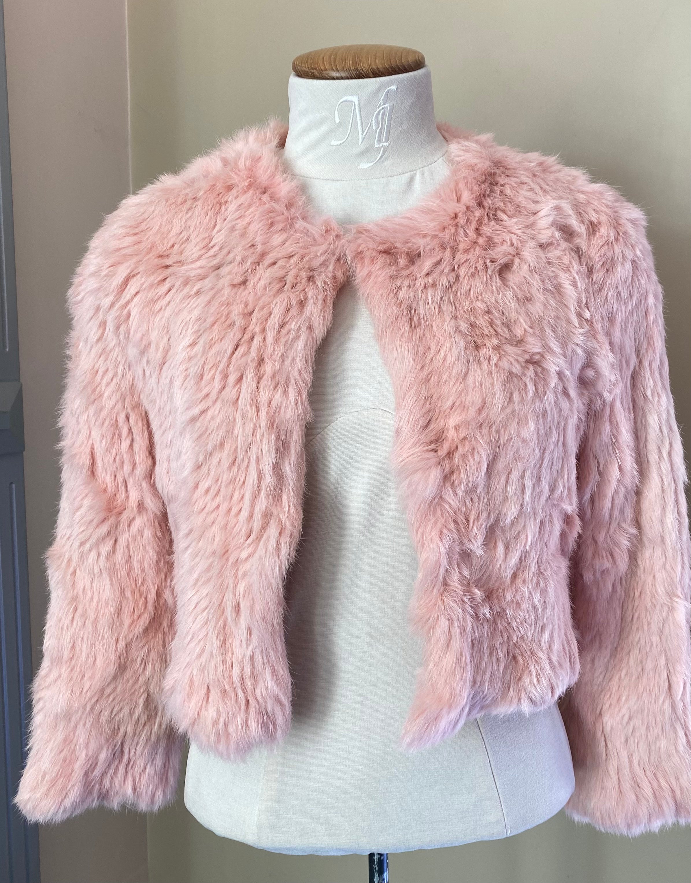 Rabbit Fur Jacket - Natarsha - Pink