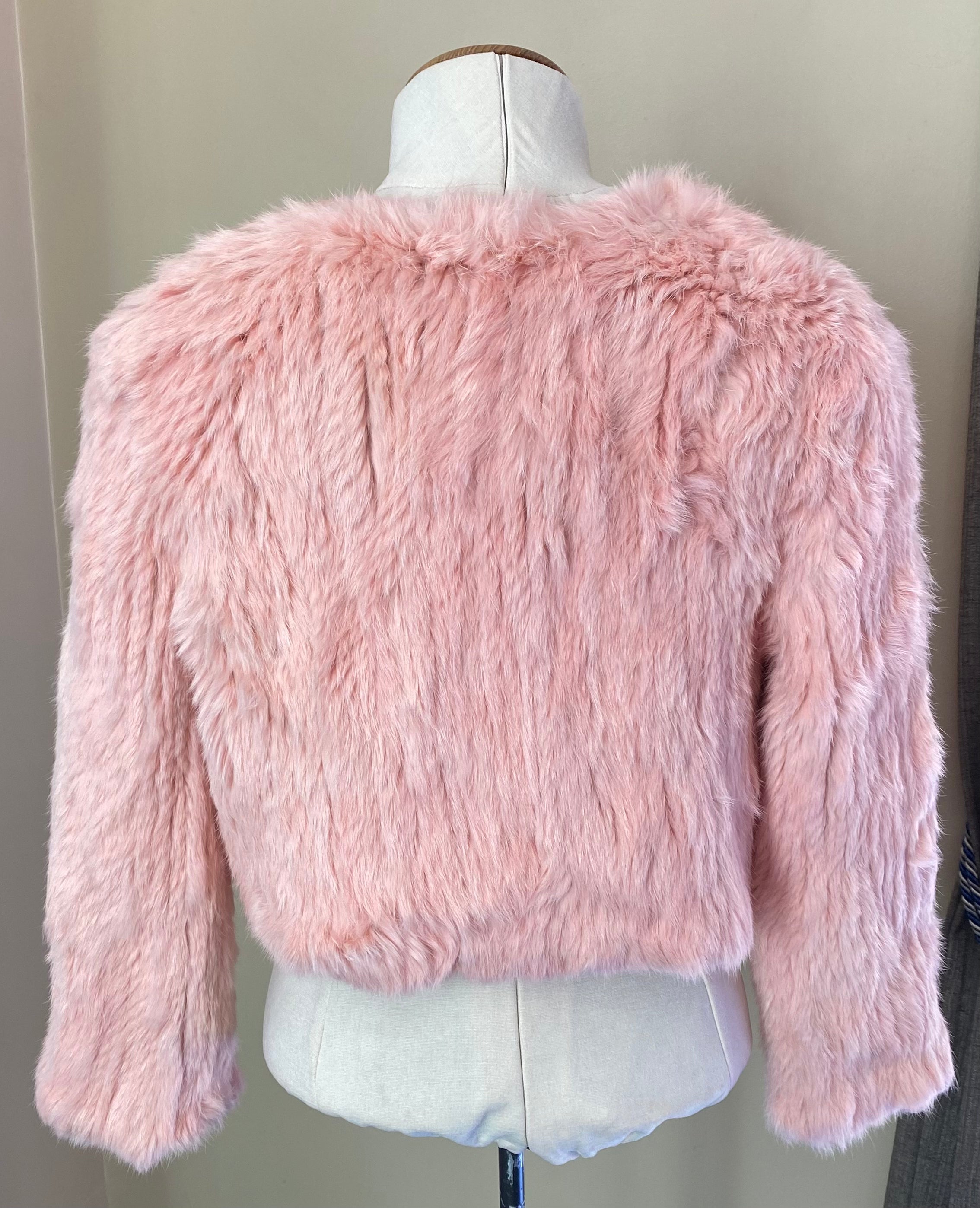 Rabbit Fur Jacket - Natarsha - Pink