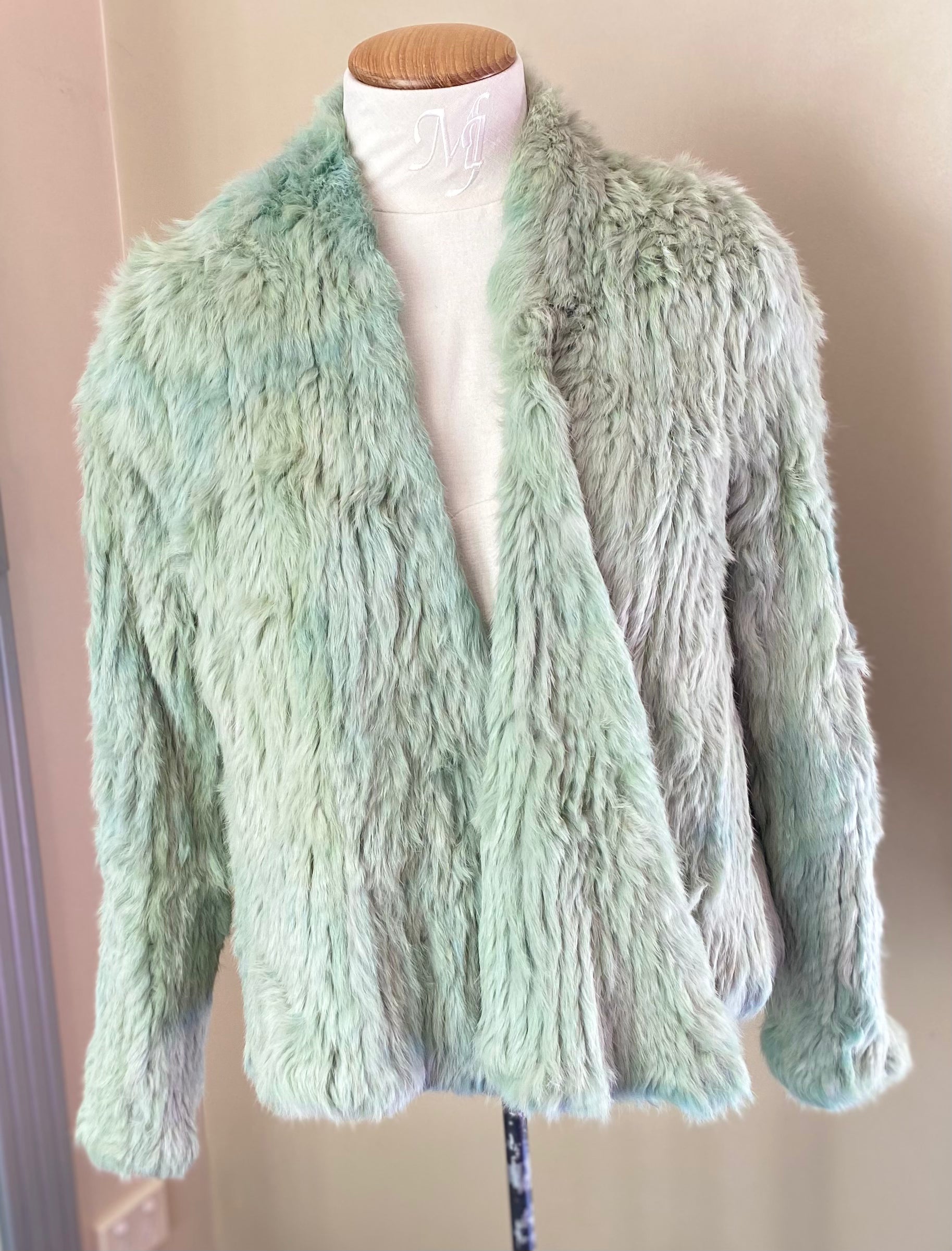 Sophie Rabbit Fur Jacket Sage