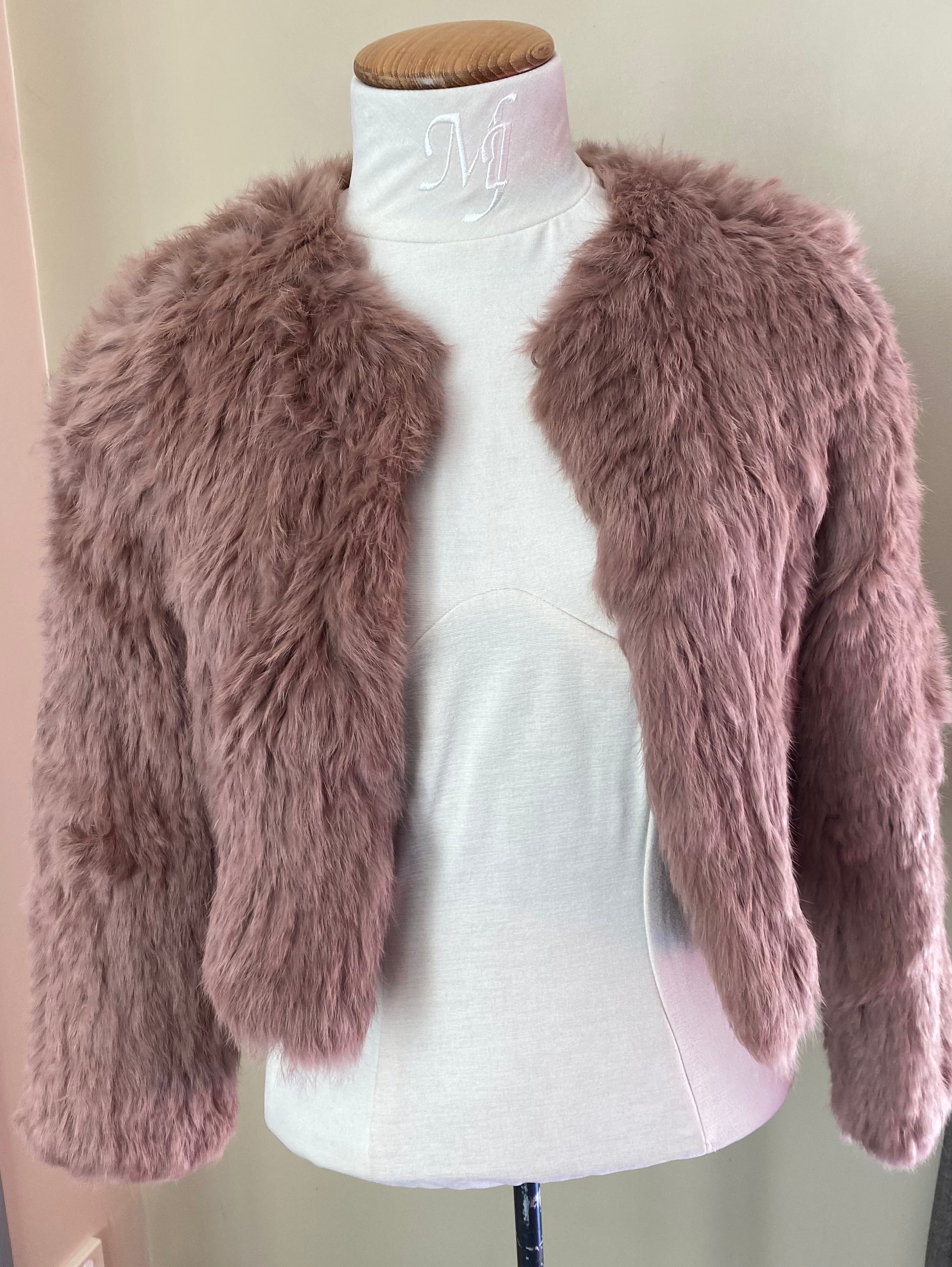 Rabbit Fur Jacket - Natarsha - French Pink