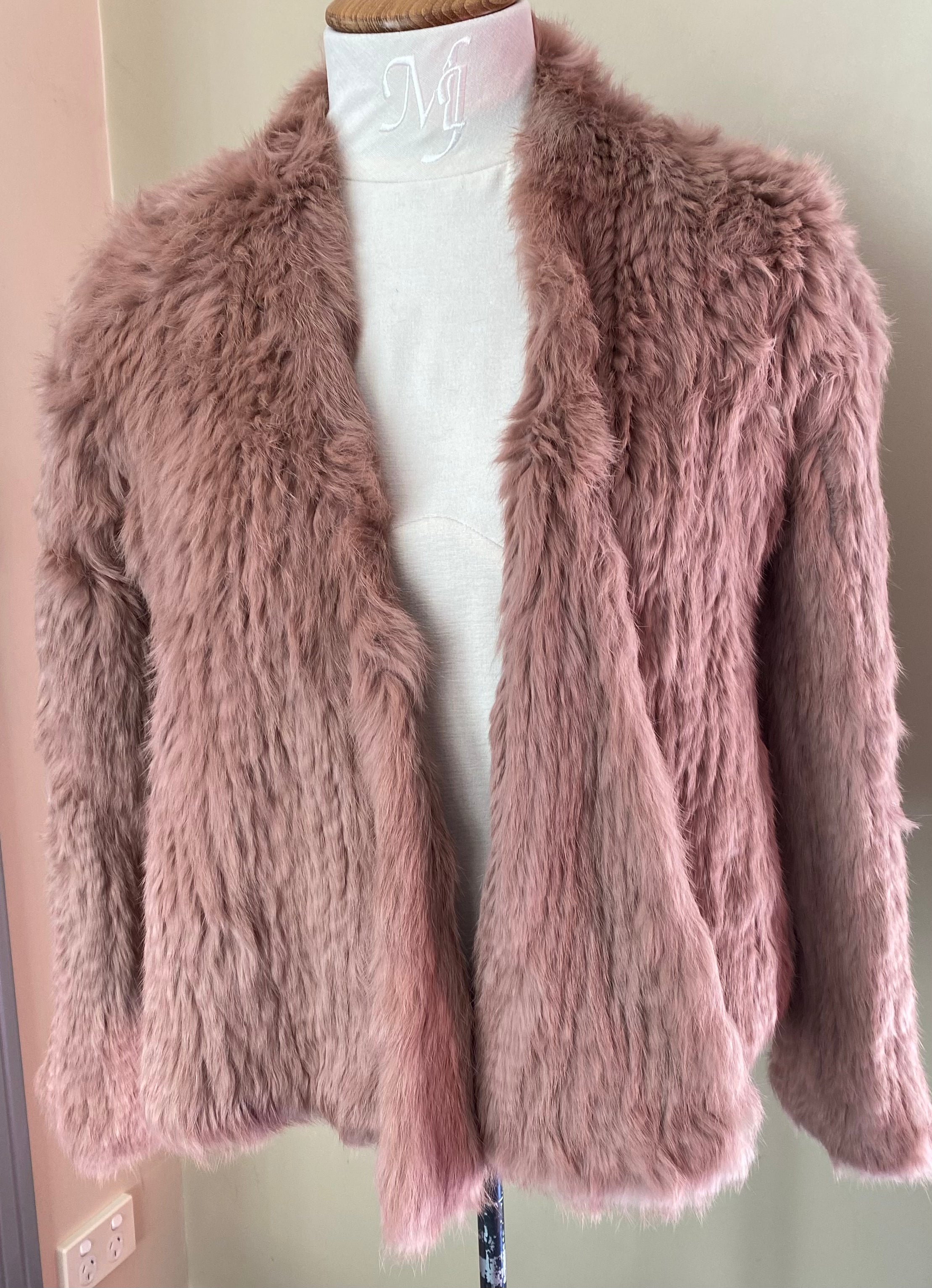 Sophie Rabbit Fur Jacket French Pink