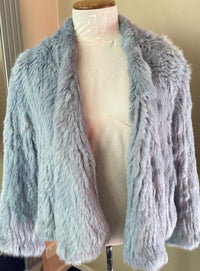 Sophie Rabbit Fur Jacket Blue Gray