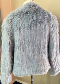 Sophie Rabbit Fur Jacket Blue Gray