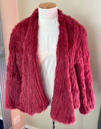 Sophie Rabbit Fur Jacket Cherry