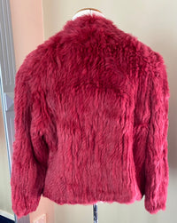 Sophie Rabbit Fur Jacket Cherry