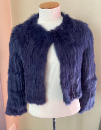 Rabbit Fur Jacket -Natarsha - Navy