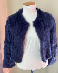 Rabbit Fur Jacket -Natarsha - Navy