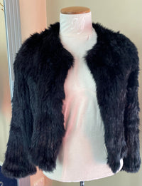 Rabbit Fur Jacket - Natarsha - Black