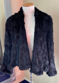 Sophie Rabbit Fur Jacket Black