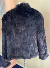 Sophie Rabbit Fur Jacket Black