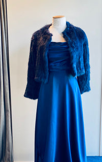 Rabbit Fur Jacket -Natarsha - Navy