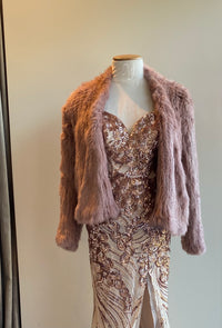 Sophie Rabbit Fur Jacket French Pink