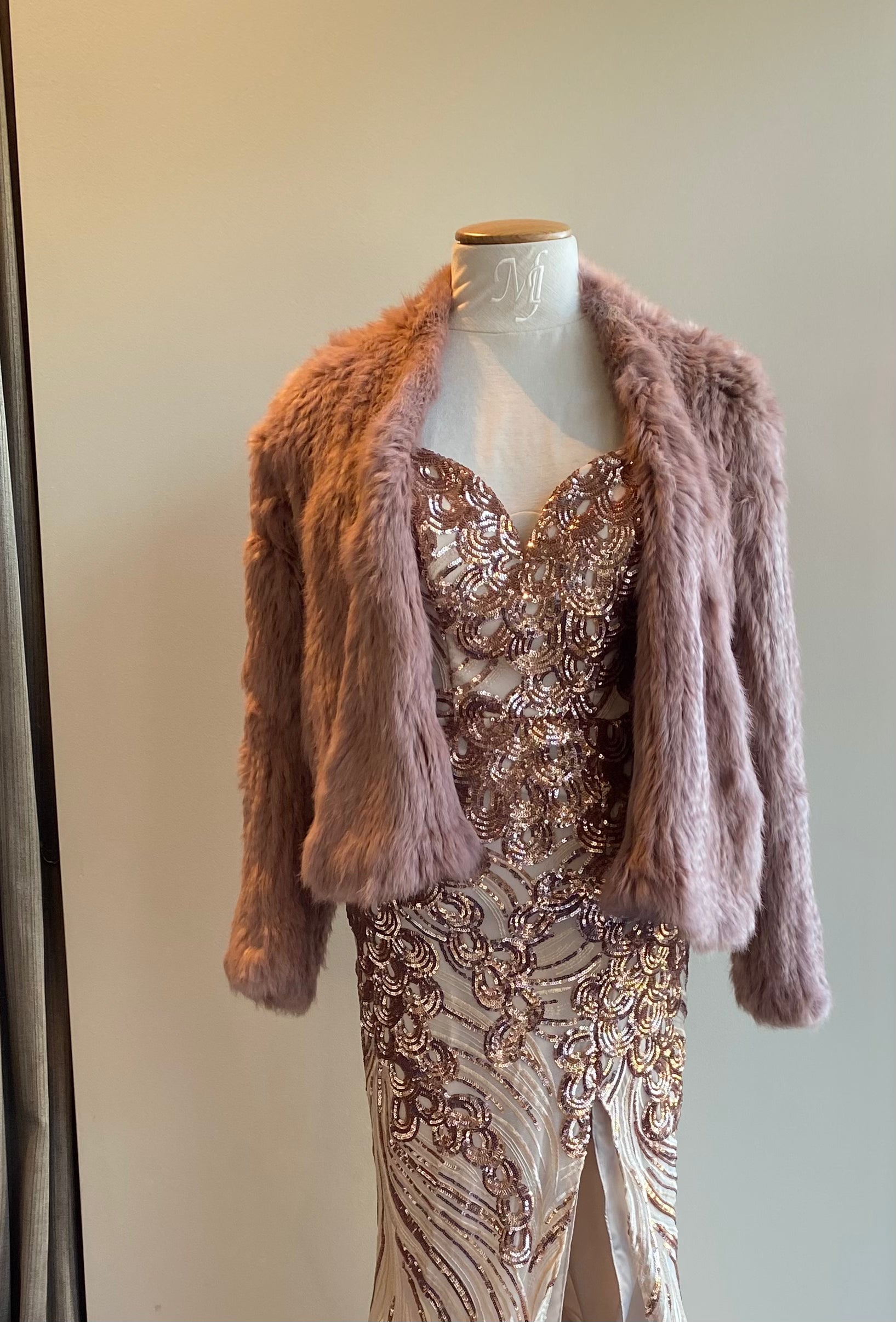 Sophie Rabbit Fur Jacket French Pink