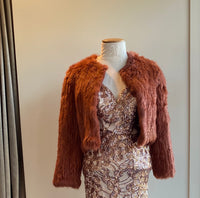 Rabbit Fur Jacket - Natarsha - Rust