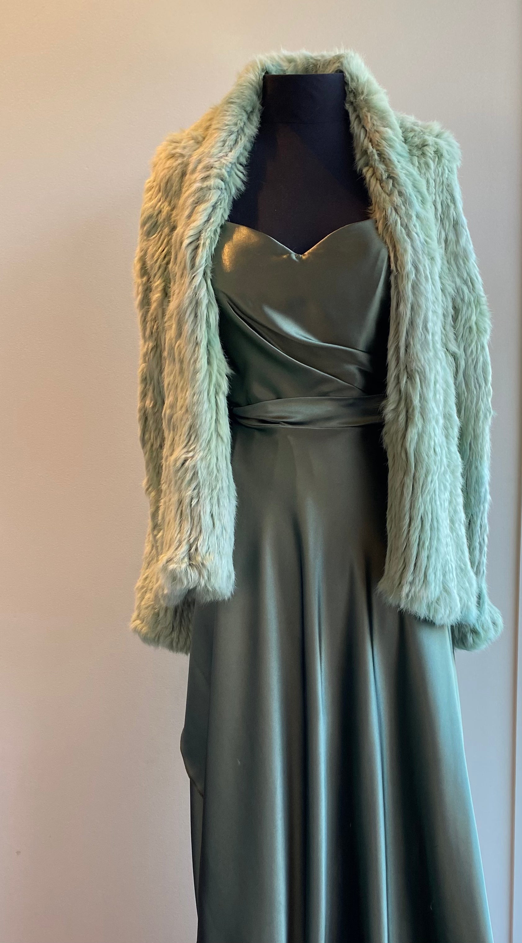 Sophie Rabbit Fur Jacket Sage