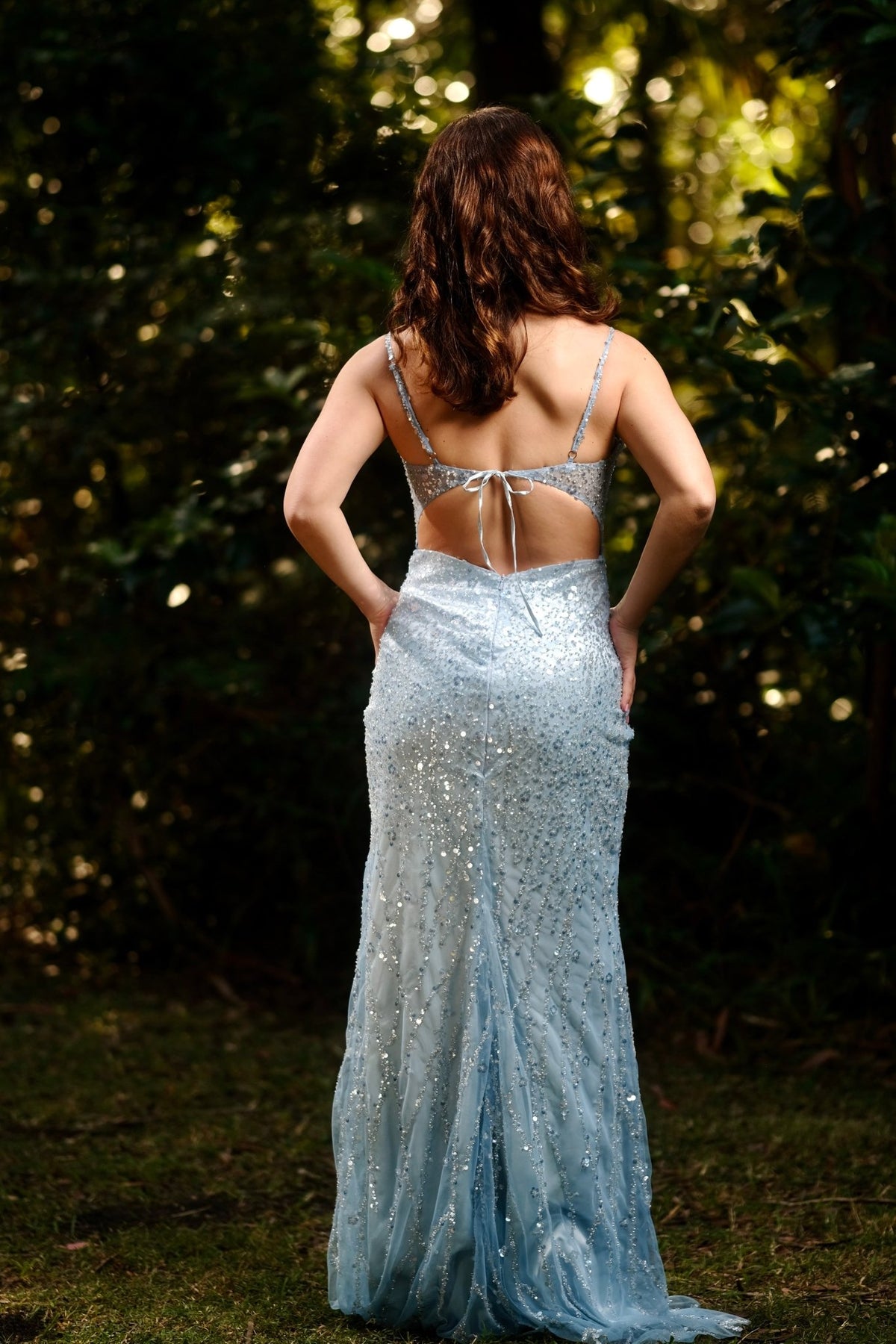 Ari - Ice Blue - evening gown - formal dress - Melanie Jayne