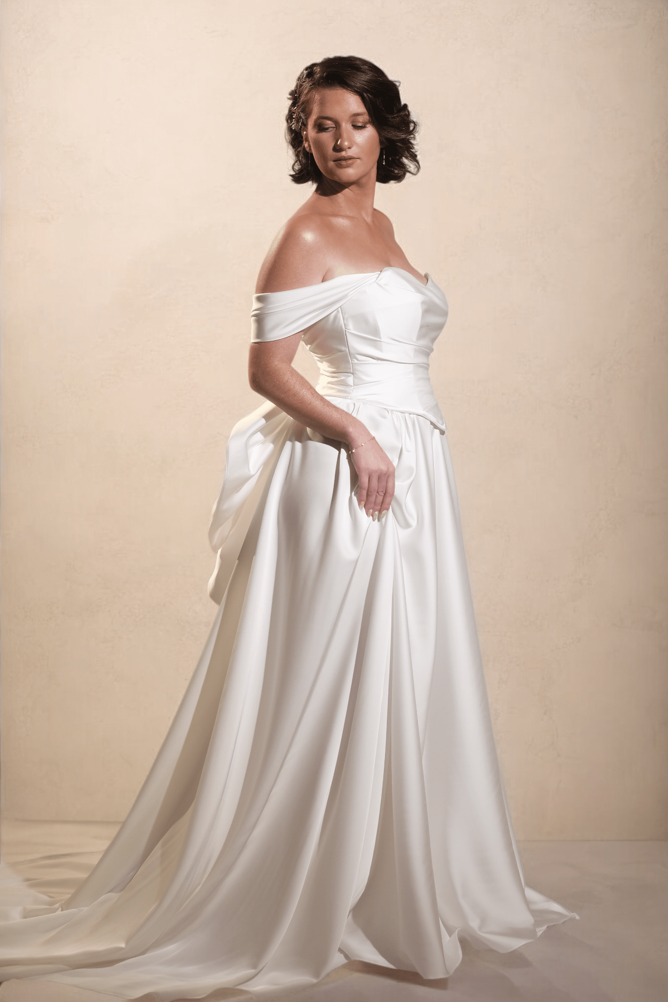 Eveana Satin Full Skirt - Bridal Gown - Melanie Jayne