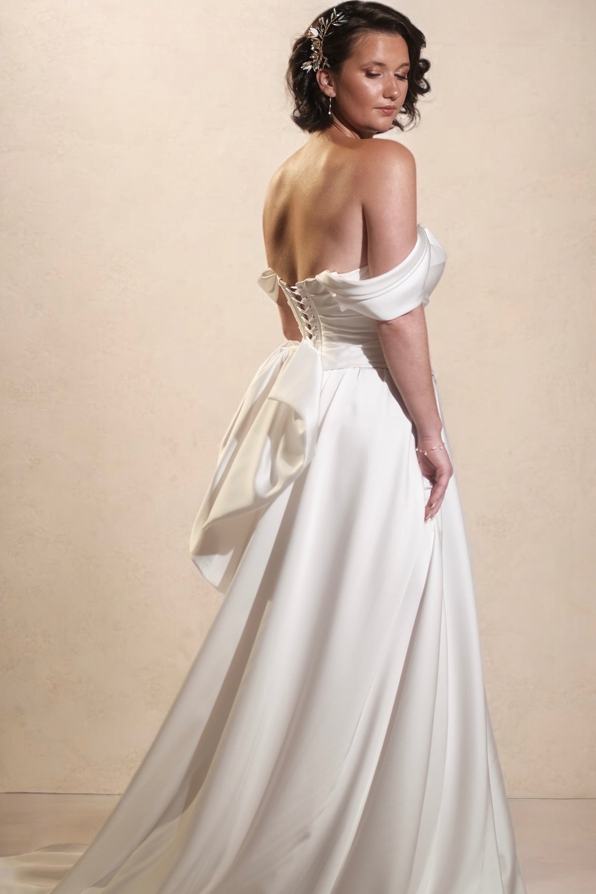 Eveana Satin Full Skirt - Bridal Gown - Melanie Jayne