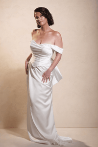 Eveana Satin Wrap Skirt - Bridal Gown - Melanie Jayne