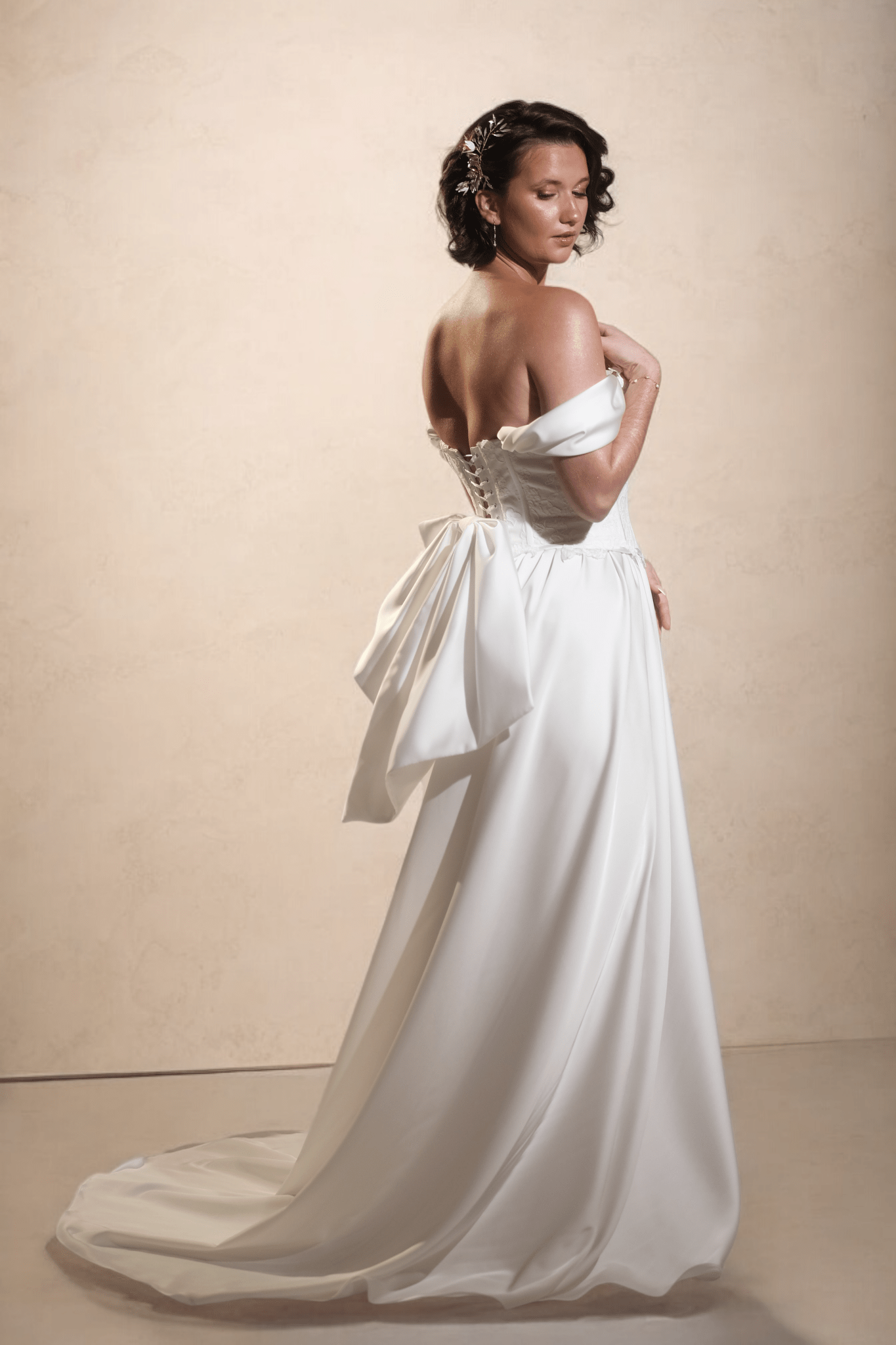 Eveana Satin Wrap Skirt - Bridal Gown - Melanie Jayne
