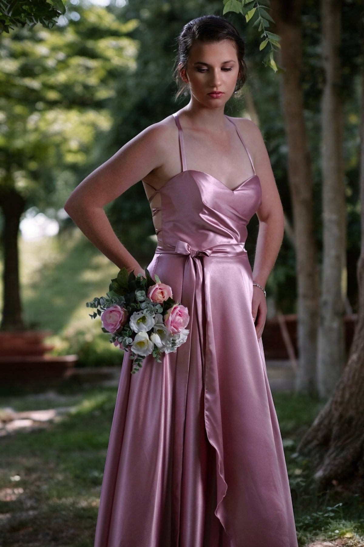 Kadie Pleated - Opal Pink -Bridesmaids & Formal - Wrap n strap - Melanie Jayne