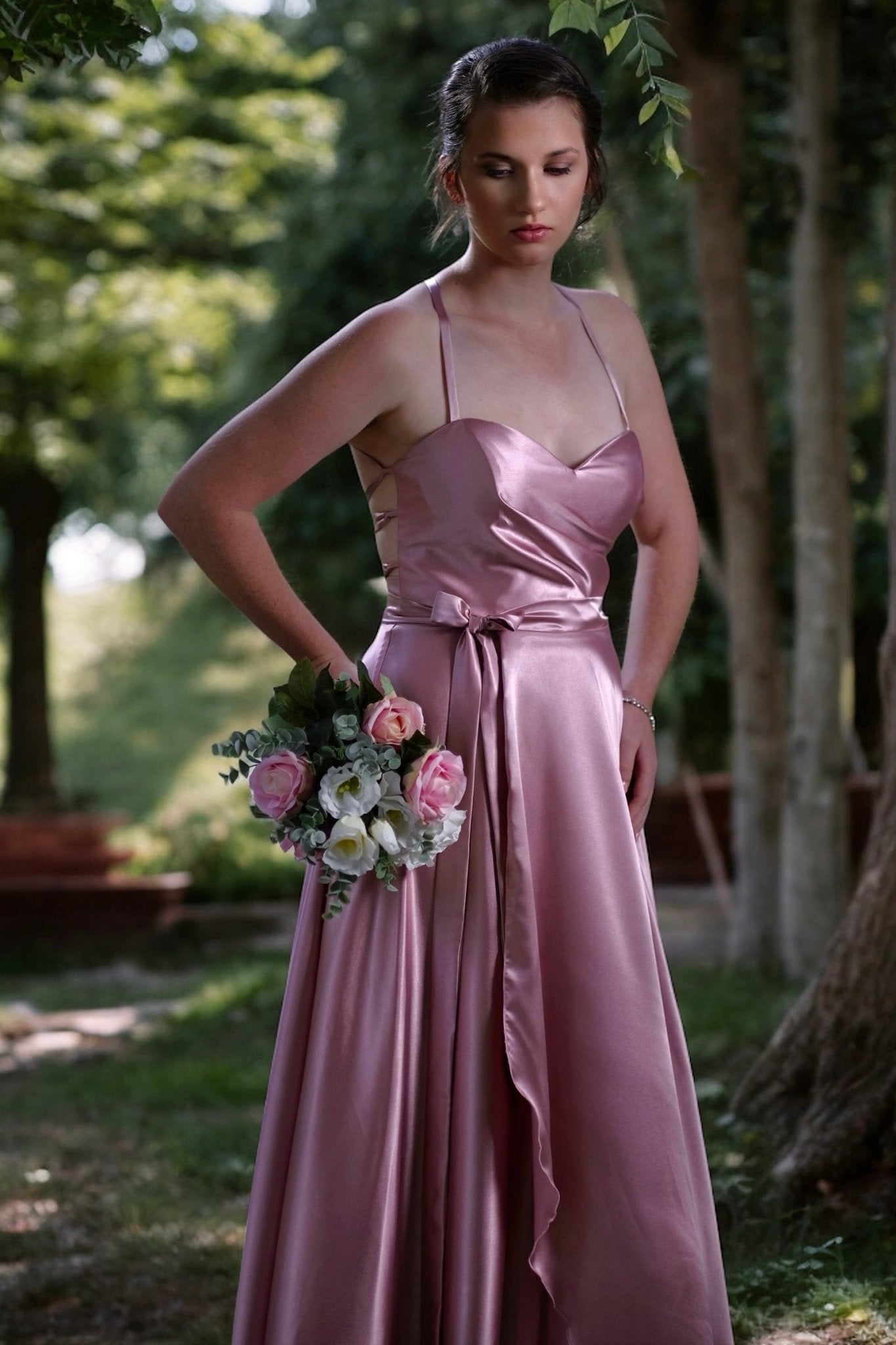 Kadie Pleated - Opal Pink -Bridesmaids & Formal - Wrap n strap - Melanie Jayne