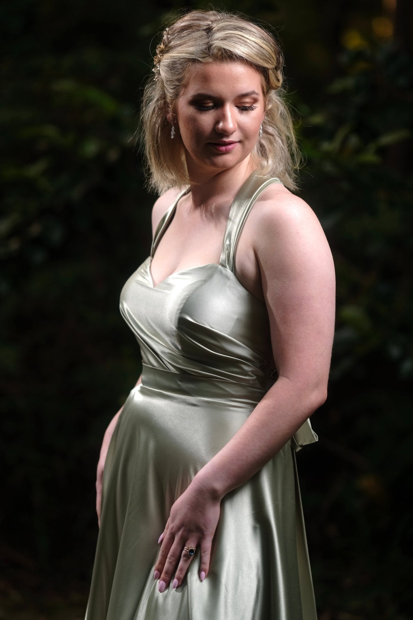 Kadie Pleated - Sage - Bridesmaids & Formal - Wrap n strap - Melanie Jayne