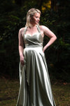 Kadie Pleated - Sage - Bridesmaids & Formal - Wrap n strap - Melanie Jayne