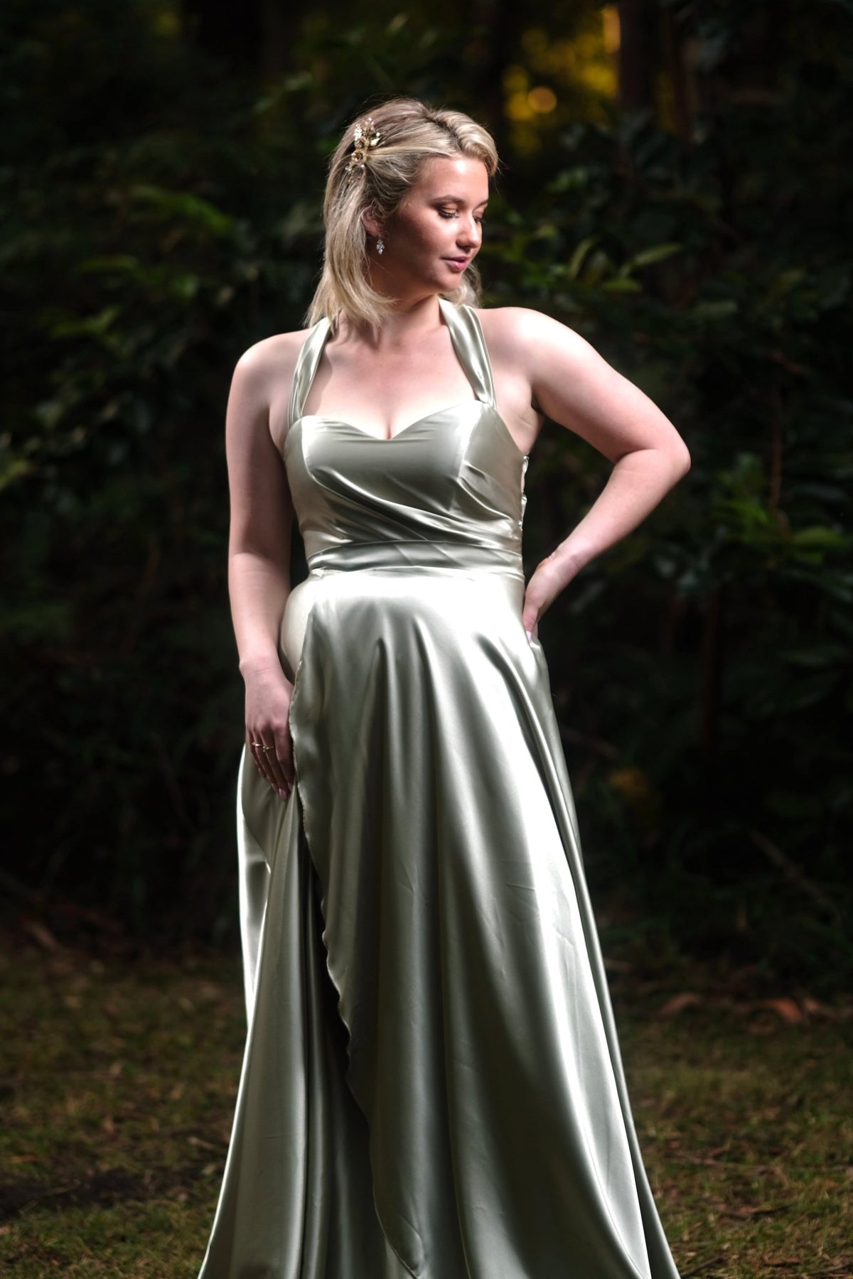 Kadie Pleated - Sage - Bridesmaids & Formal - Wrap n strap - Melanie Jayne