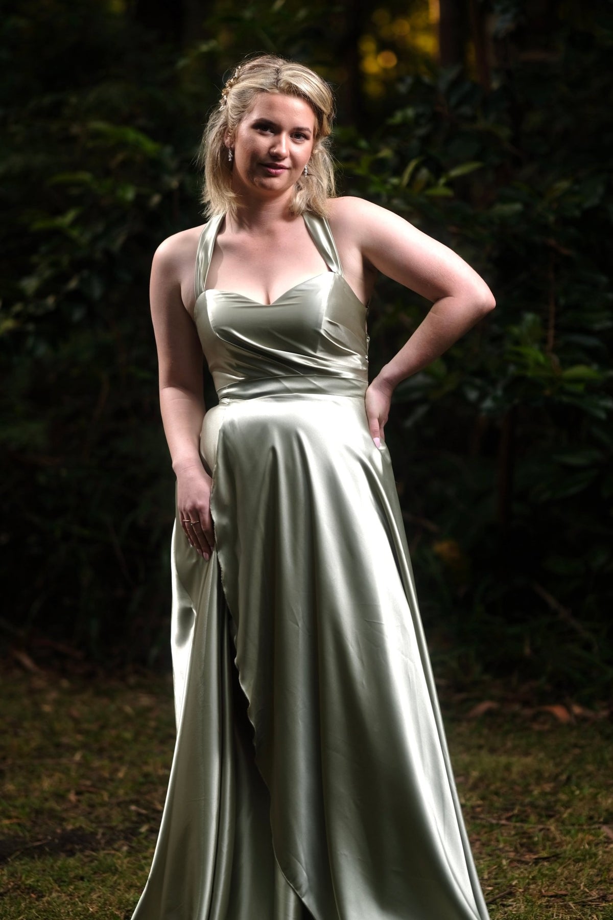 Kadie Pleated - Sage - Bridesmaids & Formal - Wrap n strap - Melanie Jayne