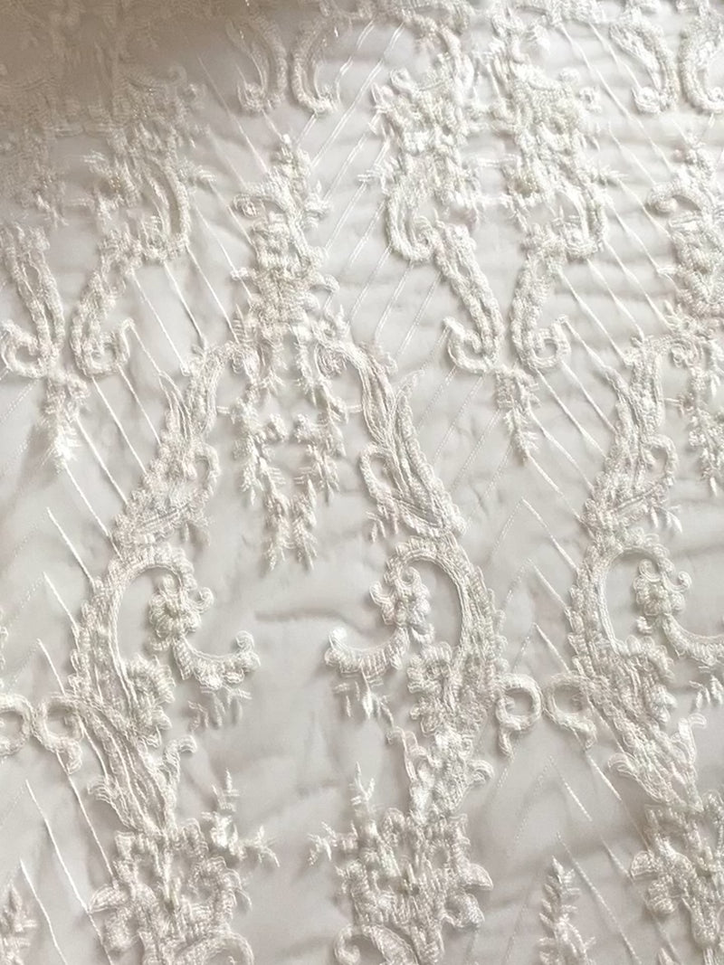 Geometric Beaded Bridal Lace