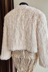 Natarsha Rabbit Fur Jacket Blush -Accessories - coverups -Fur jacket -rabbit- Melanie Jayne