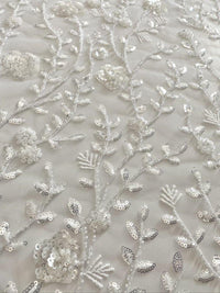 Beaded Floral Bridal Lace -Lace fabric - Lace Fabric - -- Melanie Jayne