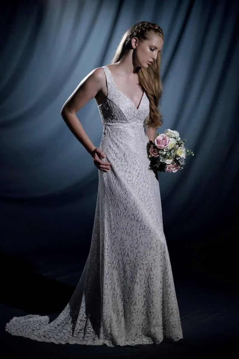 Anastasia Wedding Gown -Classic Collection - Boho -Classic -Lace- Melanie Jayne