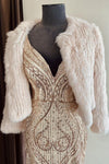 Natarsha Rabbit Fur Jacket Blush -Accessories - coverups -Fur jacket -rabbit- Melanie Jayne