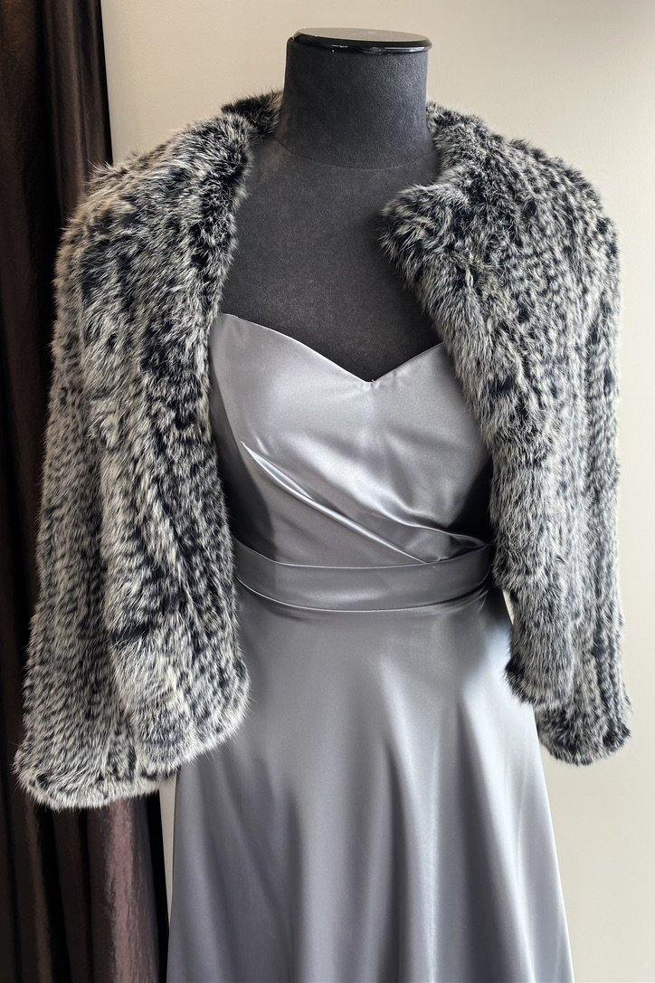 Natarsha Rabbit Fur Jacket Black Snow -Accessories - coverups -Fur jacket -- Melanie Jayne
