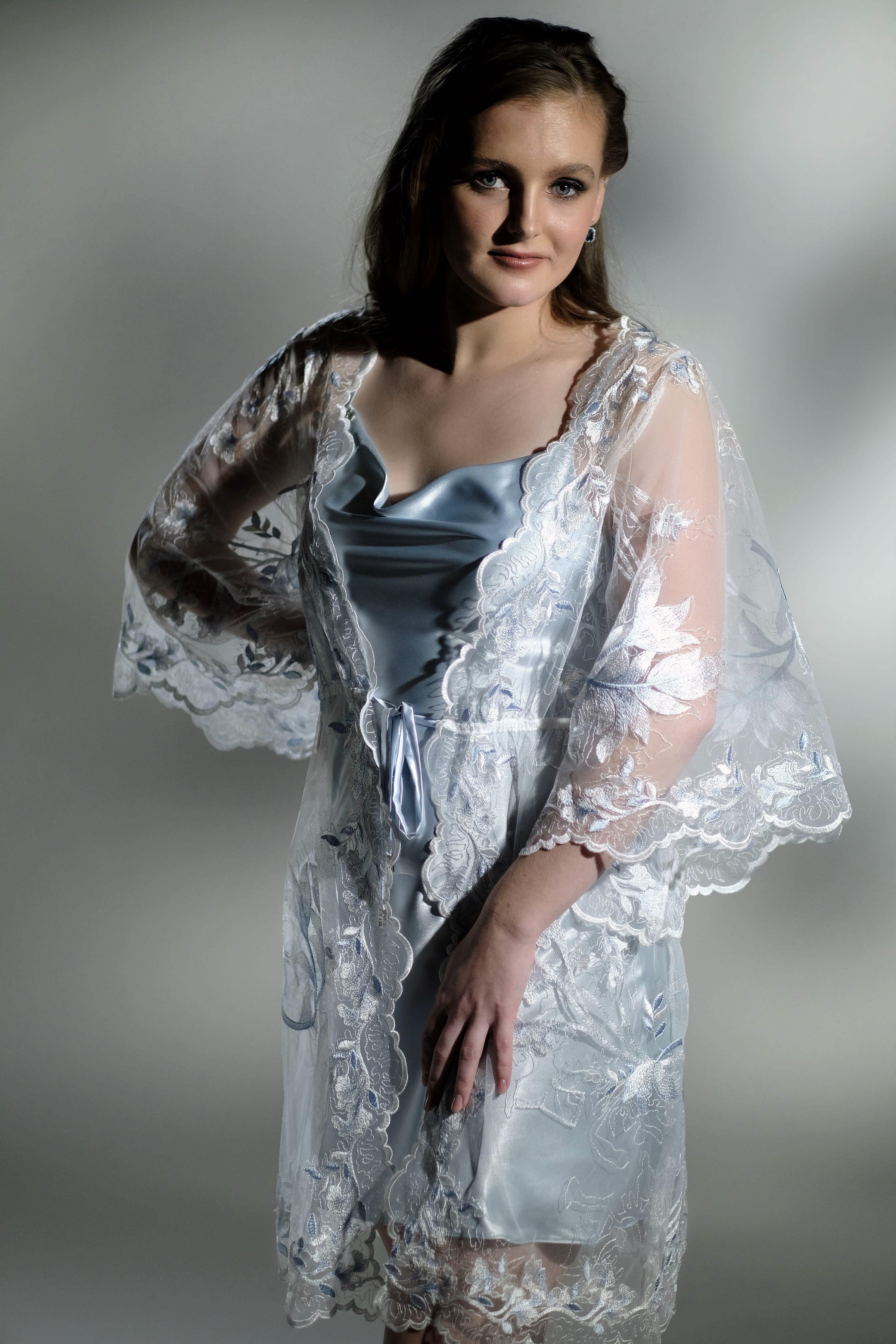 Forget Me Not Robe -Forget Me Not - boudoir -Forget Me not -ice blue- Melanie Jayne