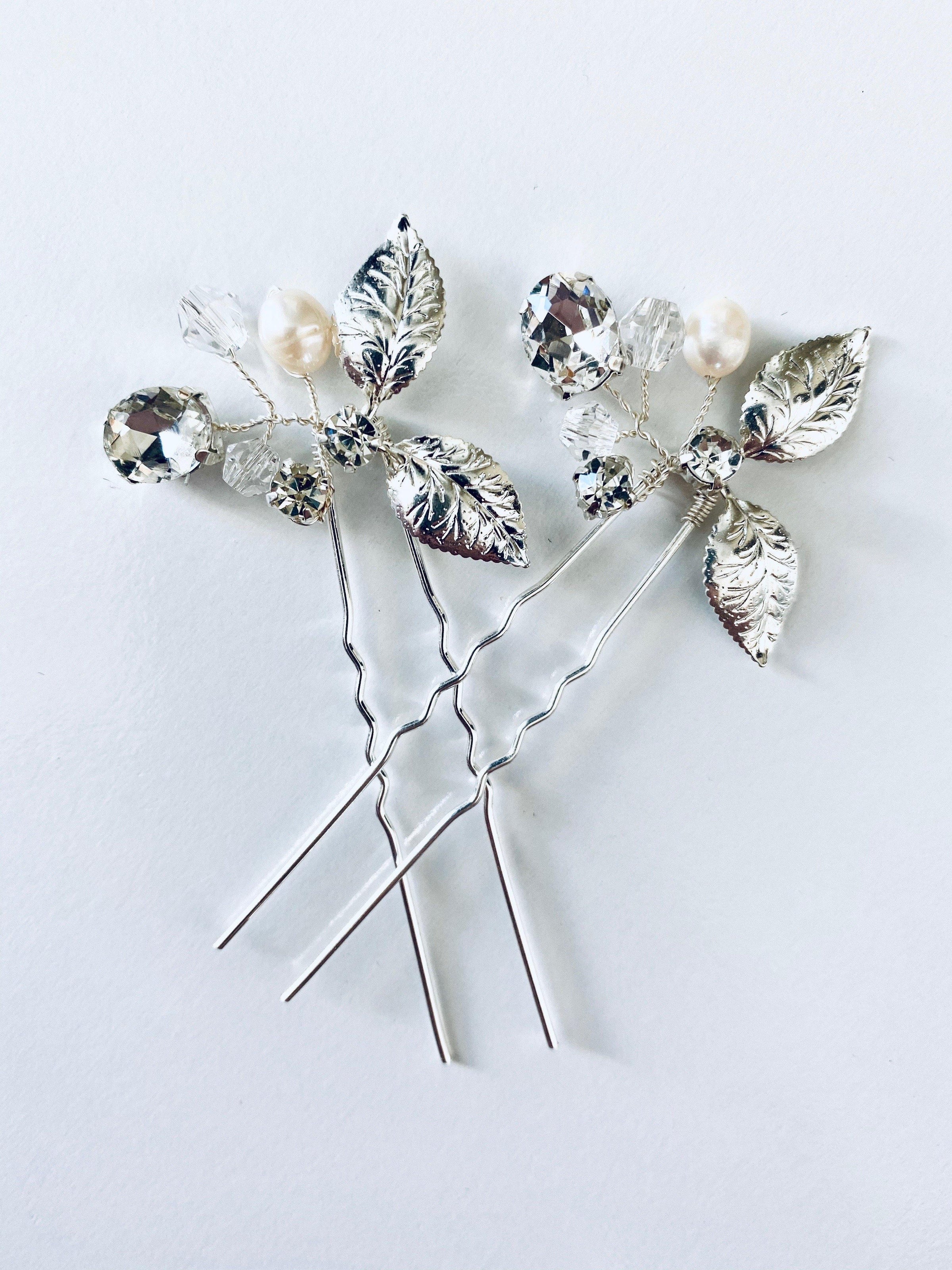 Calla Hair Pins set of 2 -Bridal Jewellery - Accessories -Hairpins -jewellery- Melanie Jayne