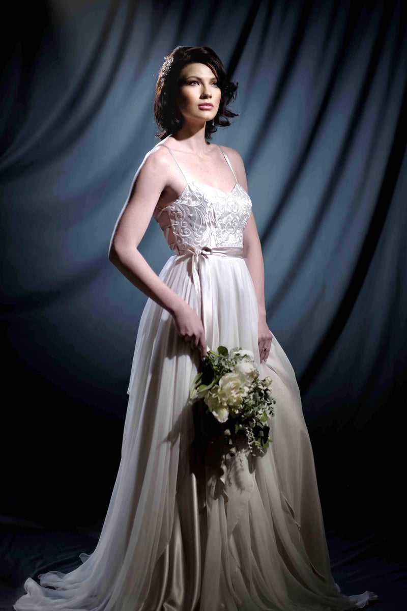 Lulu Wrap n Strap Bridal Gown -Classic Collection - Bridal -Oceania -Silk- Melanie Jayne