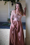 Mia Rose Gold Formal Dress -Bridesmaids & Formal - bridesmaids -Champagne -formal- Melanie Jayne