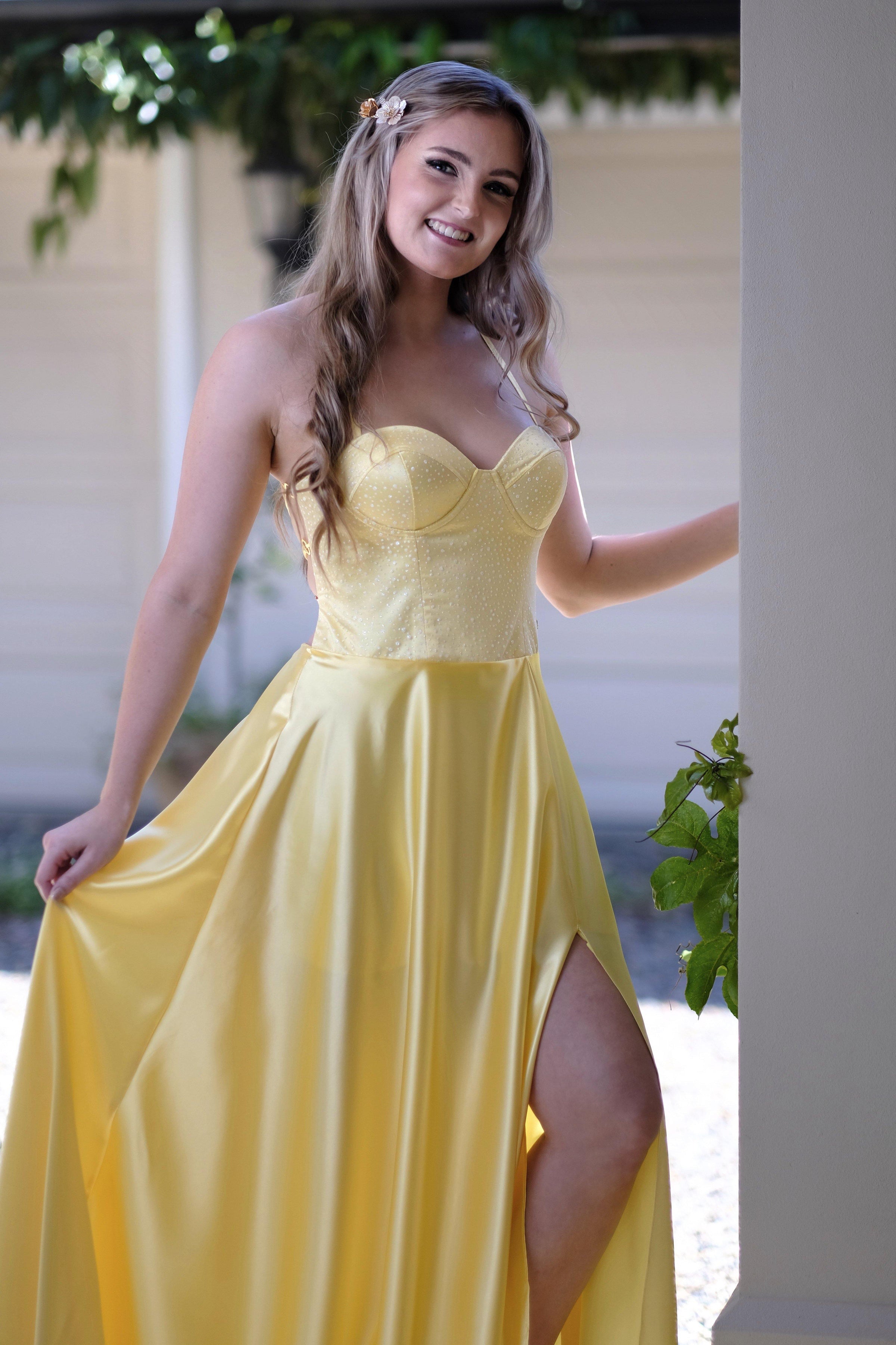 Mia Yellow Formal Dress -Bridesmaids & Formal - bridesmaids -formal -yellow- Melanie Jayne