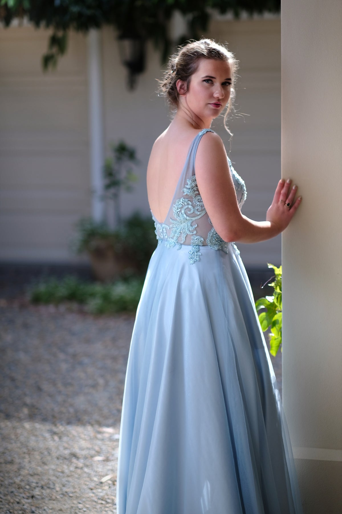 Octavia Vintage Blue Formal Dress -Bridesmaids & Formal - bridesmaids -formal -Octavia- Melanie Jayne