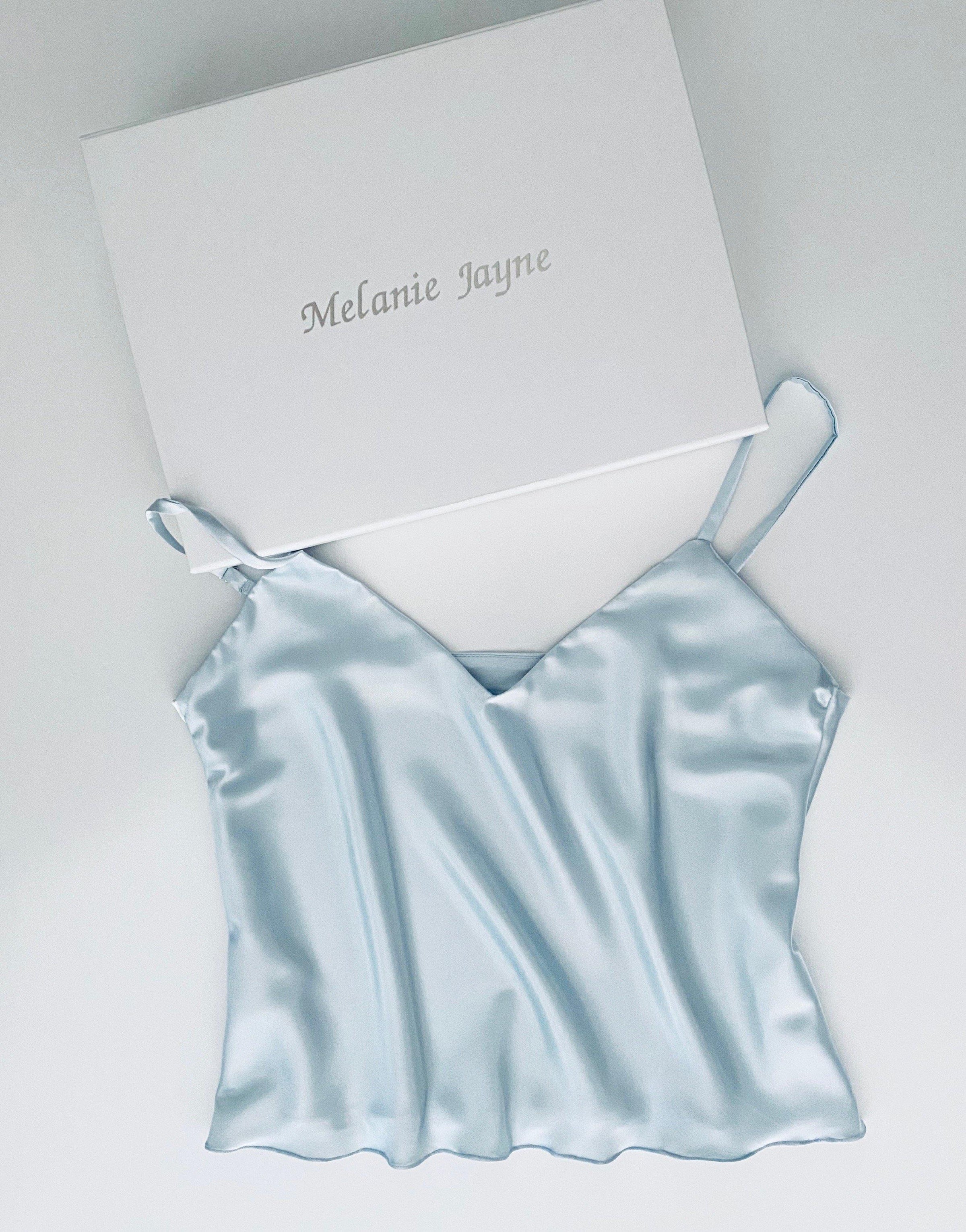 V Neck Cami -Plain Satin - boudoir -Cami -lingerie- Melanie Jayne