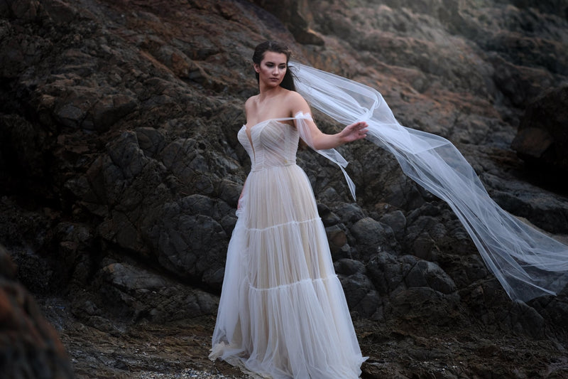 Bridal Veil Streamer -Veils - Accessories -bridal veil -bridal veils- Melanie Jayne