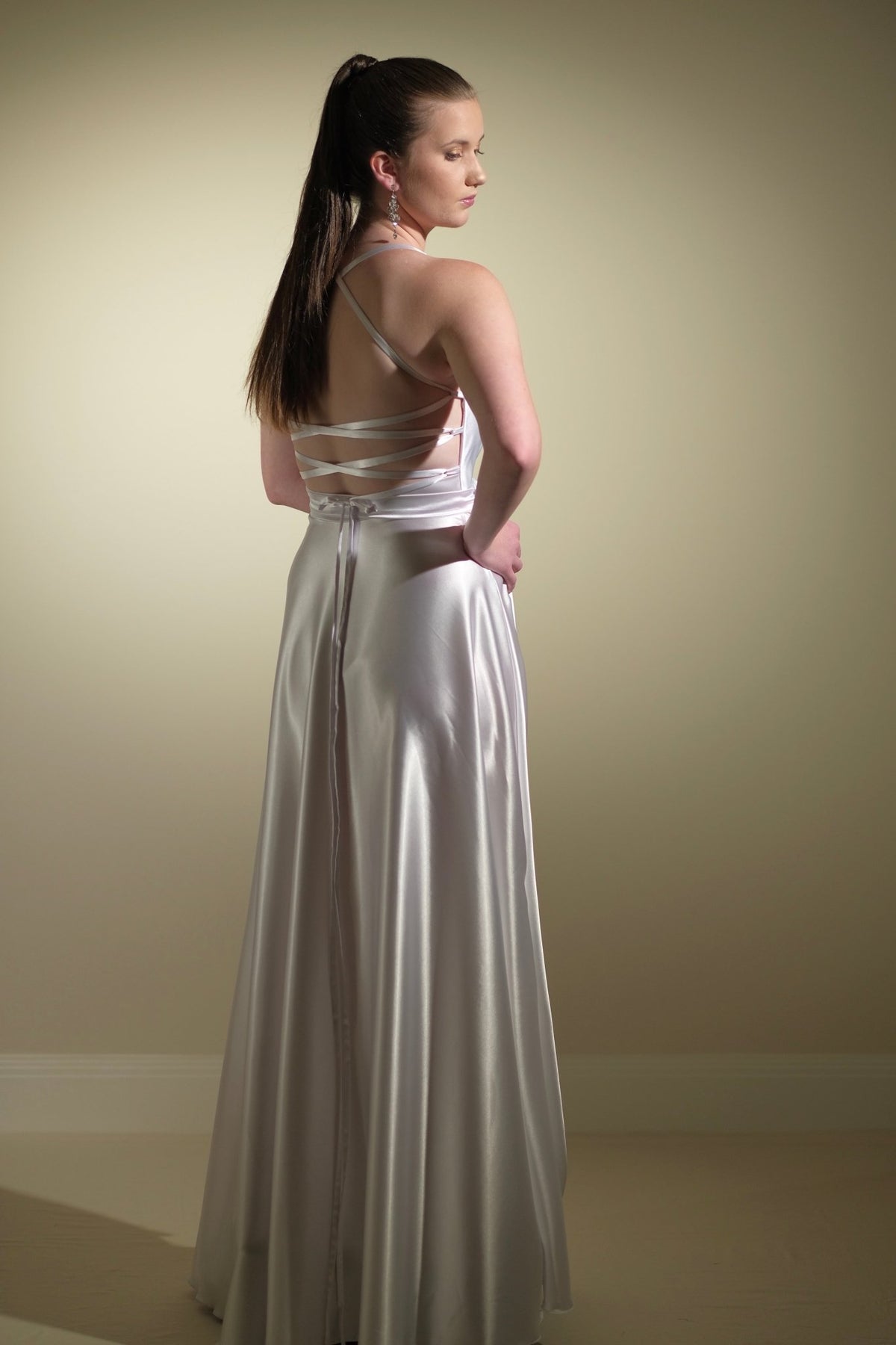 Kadie Satin White Formal Dress -Bridesmaids & Formal - bridesmaids -formal -formal dress- Melanie Jayne